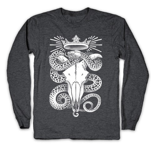 Crowned Serpent Goat Skull Longsleeve Tee